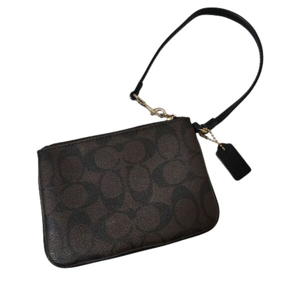 Coach Two Tone Brown Black Clutch Wristlet - Picture 2 of 5
